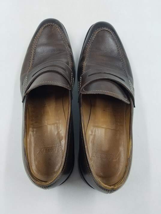 Bally Gradient Brown Penny Loafers 9D COA image number 6