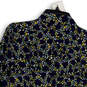 Womens Multicolor Floral Long Sleeve Collared Full-Zip Blouse Top Size M image number 4