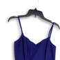 NWT Womens Blue Spaghetti Strap Pockets Back Button Mini Dress Size XS image number 3