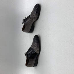 Mens Klondike Black Gray Leather Animal Print Oxford Dress Shoes Size 11 M