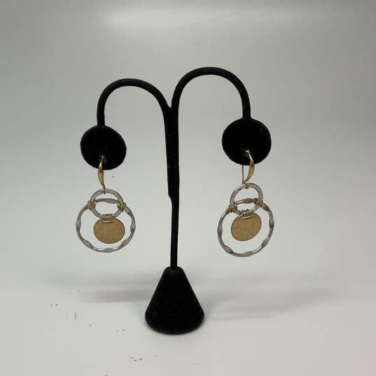 Designer Robert Lee Morris Two-Tone Wire Wrapped Orbital Drop Earrings image number 1