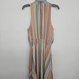 Multi Stripe Cinched Waist Asymmetrical Dress alternative image