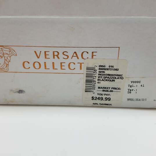 AUTHENTICATED Versace Black Leather Derby Dress Shoes Size 41 image number 6