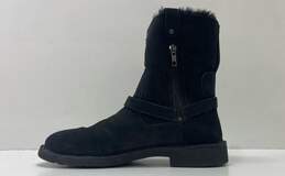 UGG Black Suede Shearling Ankle Zip Boots Shoes Size 7.5 B alternative image