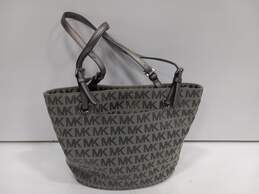 Michael Kors Grey Monogram Pattern Shoulder Tote Handbag