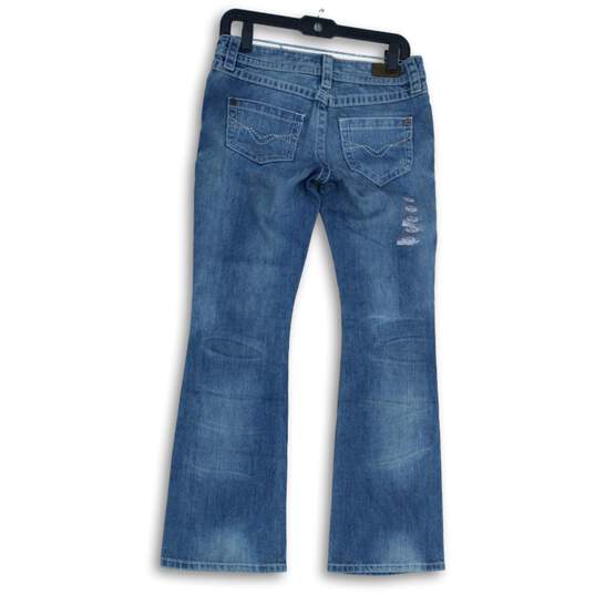 NWT Harley Davidson Womens Blue Denim Medium Wash Bootcut Leg Jeans Size 4P image number 2