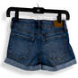 NWT Womens Blue Distressed Low Rise Stretchy Cuffed Shorts Size 00 image number 2
