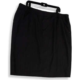 Womens Gray Flat Front Back Zip Knee Length Straight & Pencil Skirt Sz 20W