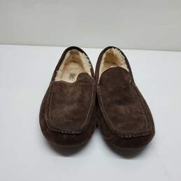 Ugg Ascot brown suede fleece lined slippers alternative image