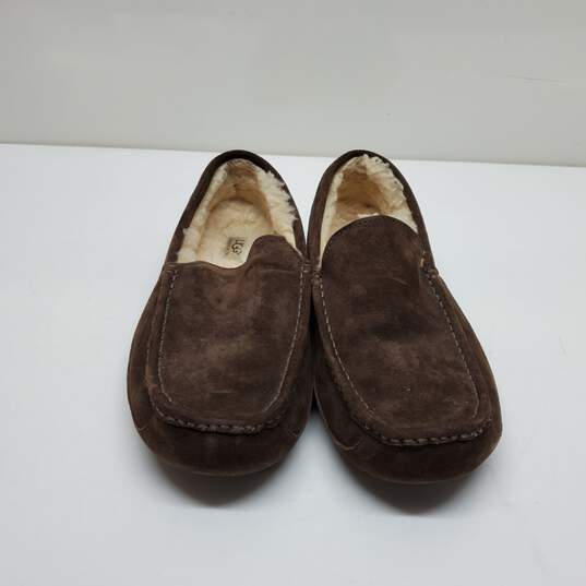 Ugg Ascot brown suede fleece lined slippers image number 2