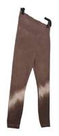 Womens Brown Elastic Waist Pull On Compression Leggings Size Small image number 3