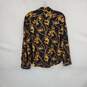 Timing Black & Gold Filigree Patterned Button Up Blouse WM Size S NWT image number 2