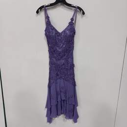 Sue Wong Purple Sequined & Lace Accented Gown Size XS