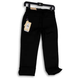 NWT Womens Black Dark Wash Pockets Stretch Straight Leg Jeans Size 00P alternative image