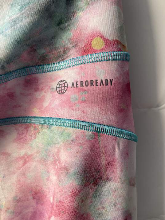 Adidas Women's Pink Floral Aeroready Leggings  Size L image number 3