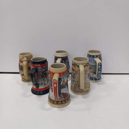 Budweiser Ceramic Beer Mugs Assorted 6pc Lot image number 4