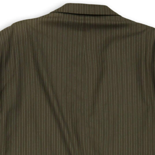 Mens Khaki Striped Long Sleeve Notch Lapel Three Button Blazer Size 52 image number 4
