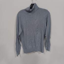 Ann Taylor Factory Light Blue Thin/Light Weight Turtle Neck Sweater Size L NWT