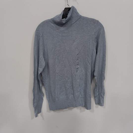 Ann Taylor Factory Light Blue Thin/Light Weight Turtle Neck Sweater Size L NWT image number 1