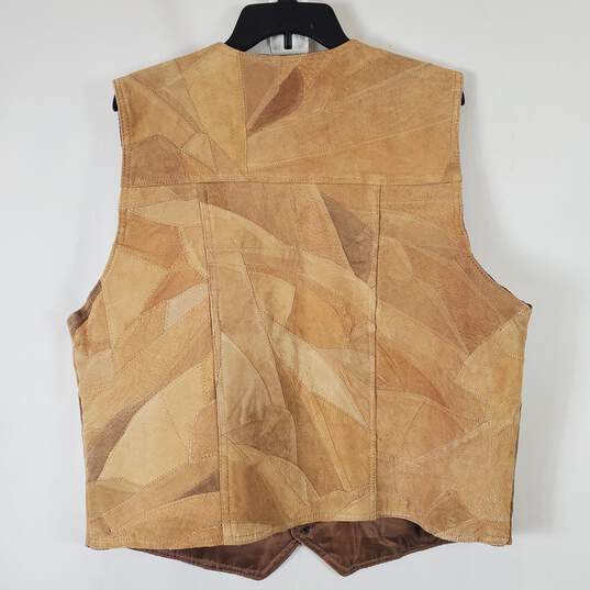 Men's Brown Suede Leather Vest SZ XL image number 5
