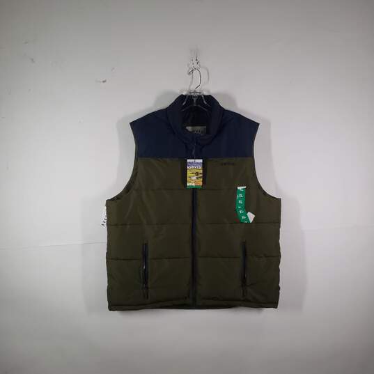 NWT Mens Sleeveless Mock Neck Pockets Full-Zip Puffer Vest Size XL image number 1