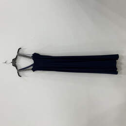 NWT Womens Blue Sleeveless Embellished V-Neck Back Zip Long Maxi Dress Sz 4 alternative image