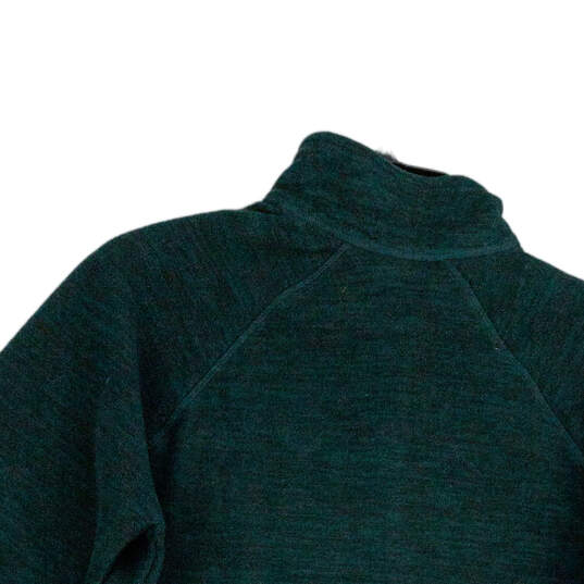 Mens Green Mock Neck Long Sleeve 1/3 Sleeve Pullover Sweater Size M image number 4