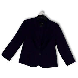 Womens Blue Eyelet Notch Lapel Single-Breasted Two-Button Blazer Size 8P