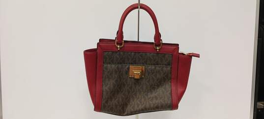 Michael Kors Women's Brown and Red Leather Purse image number 1