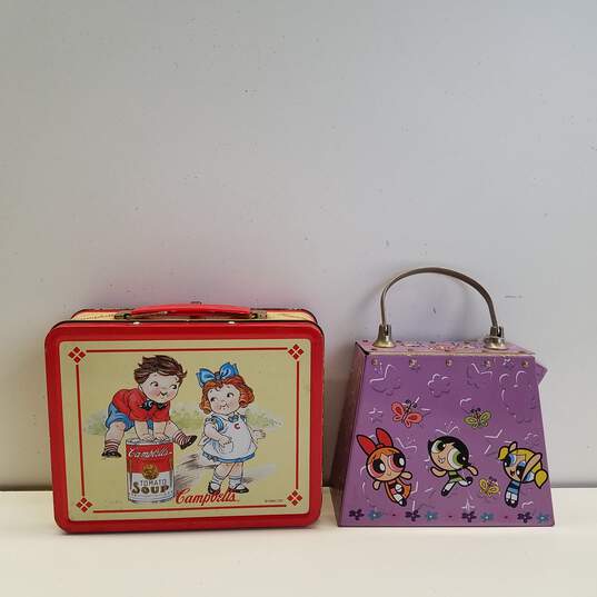 Bundle of 2 Vintage Assorted Tin Lunch Boxes image number 3