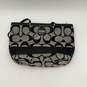 NWT Coach Womens Black Grey Signature Print Zipper Charm Tote Bag image number 1