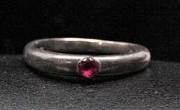 Sterling Silver Ruby Accent Ring Band Size 3.75 - 1.7g alternative image
