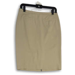 Womens Khaki Welt Pocket Back Zip Straight & Pencil Skirt Size 6P