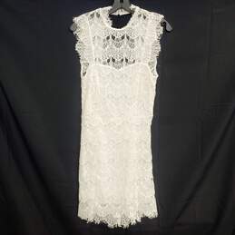 Free People NWT Daydream Lace Dress Open Back Bodycon Mini Dress White Cotton Blend Women's Size M