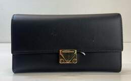 Emporio Armani Leather Clasp Wallet Black