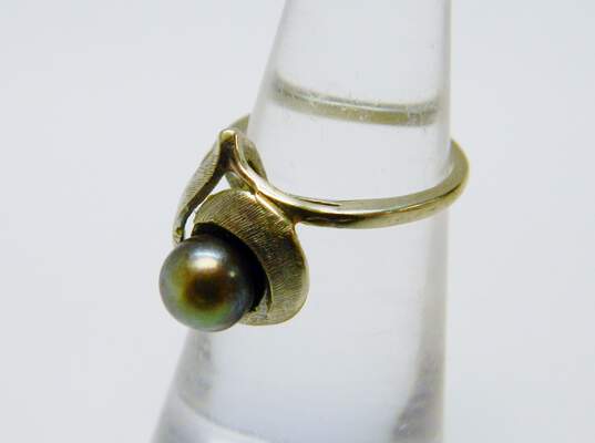 14K White Gold Pearl Ring 2.7g image number 3