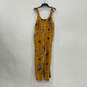 NWT Womens Yellow Floral V-Neck Straight Leg One-Piece Jumpsuit Size 1X image number 1