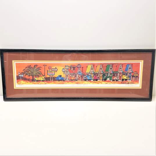 Fred Bonn - Colorful Panorama of Motels - LAST CHANCE MOTEL - Illustration Limited Edition Print 282/300 - Signed image number 2