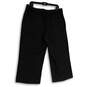 NWT Womens Black White Striped Pockets Straight Leg Cropped Pants Size 16 image number 2