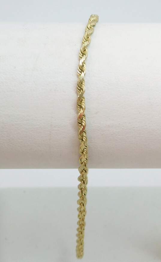 10K Yellow Gold Rope Chain Bracelet 3.4g image number 4