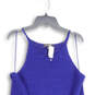 NWT Womens Blue Crochet Knit V-Neck Sleeveless Pullover Mini Dress X-Large image number 3