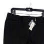NWT Womens Black Flat Front Welt Pocket Straight Leg Cropped Pants Size 8 image number 3
