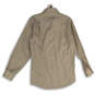 NWT Mens Beige Collared Long Sleeve Chest Pocket Dress Shirt Size 15 32/33 image number 2