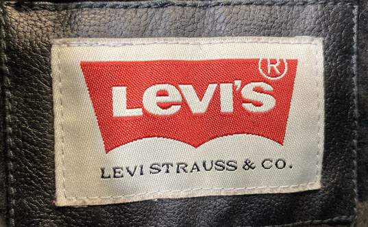 Levi's Men Black Faux Leather Jacket/ Sherpa Lining- L image number 3