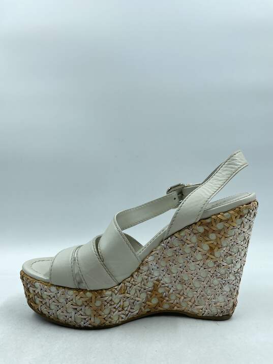 Authentic Prada Pale Gray Wedge Sandals W 10 image number 2