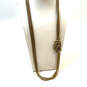 Designer J. Crew Gold-Tone Multi Strand Ring Clasp Snake Chain Necklace image number 1