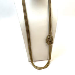 Designer J. Crew Gold-Tone Multi Strand Ring Clasp Snake Chain Necklace