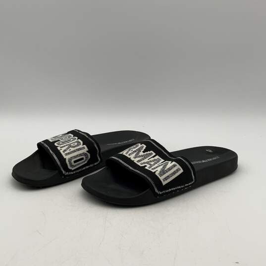 NIB Emporio Armani Mens Black White Open Toe Slip On Slide Sandals Size 12/COA image number 4