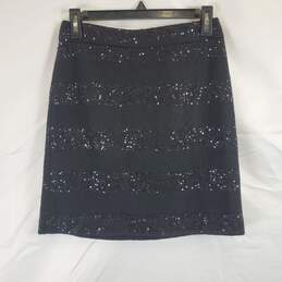 Loft Women Black Sequin Skirt Sz0 NWT
