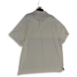 Mens White Dri-Fit Spread Collar Short Sleeve Polo Shirt Size 4XL alternative image